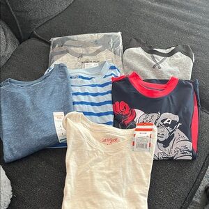 SO Kids' Long Sleeve Tees - Blue, Gray, Red, Cream